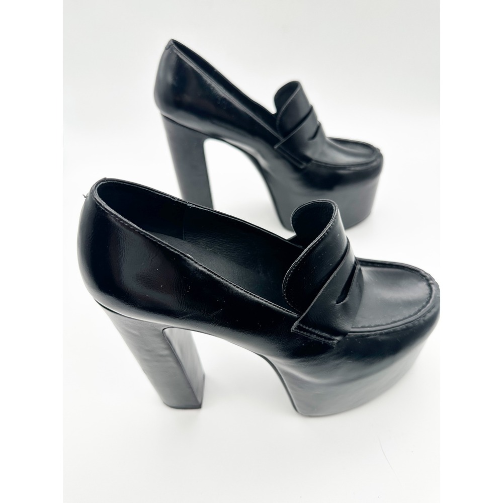 Jeffrey Campbell Long Last Platform Penny Loafers in Black Size 8.5 whimsigoth - Picture 8 of 15